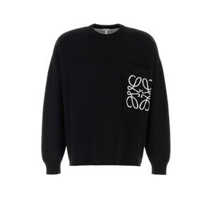 Loewe Men Black Cotton Blend Sweater